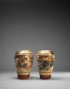 A PAIR OF LARGE SATSUMA VASES BY THE KINKOZAN WORKSHOP