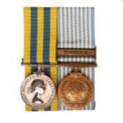 A Korean War pair to Private R. Legard, Duke of Wellington's Regiment