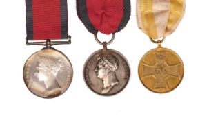 The composite group of three medals to Lieutenant George Frederick Paschal, King's German Legion