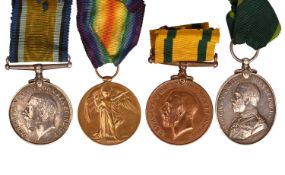 Four Medals to William John Freeborne, Dorsetshire Regiment