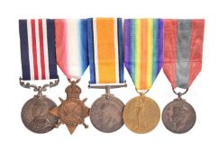 A Great War M.M. group of five medals to Acting Corporal Archibald McLean, Royal Engineers