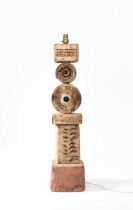 Bernard Rooke (b.1938), A tall stoneware sculptural floor lamp, circa 1960