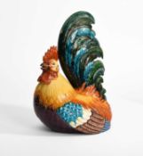 Theodore Deck (1823-1891) Coq, a rare centrepiece model of a cockerel, 1859