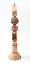 Bernard Rooke (b.1938), A tall stoneware sculptural floor lamp, circa 1960