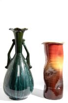 Christopher Dresser (1834-1904) for Linthorpe Pottery, a twin-handled pottery vase