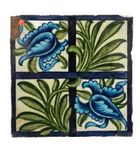William De Morgan (1839-1917) at Fulham Pottery, a Tulip and Trellis pattern tile