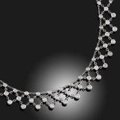 A DIAMOND SET WHITE GOLD NECKLACE