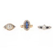 A SMALL COLLECTION OF THREE GOLD RINGS