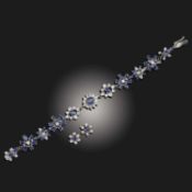 A SAPPHIRE AND DIAMOND DEMI-PARURE