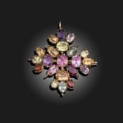 A GEORGE III HARLEQUIN BROOCH PENDANT