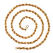 A YELLOW GOLD LONG CHAIN