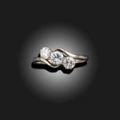A DIAMOND THREE STONE RING