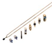 A COLLECTION OF SAPPHIRE AND DIAMOND SET JEWELLERY