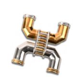 AN ABSTRACT GOLD BROOCH