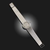 OMEGA, A LADY'S 18CT WHITE GOLD AND DIAMOND WRISTWATCH