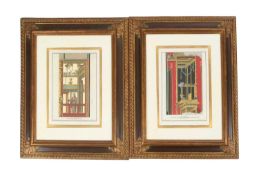 A SET OF EIGHT GRAND TOUR COLOURED ENGRAVINGS OF CLASSICAL INTERIORS, AFTER MORGHEN