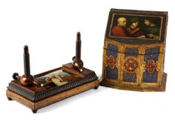 λ A CONTINENTAL ROSEWOOD TABLE BOOK-PRESS