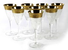 A SET OF EIGHT MOSER 'SPLENDID' PATTERN WINE GLASSES