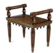 A REGENCY OAK HALL BENCH