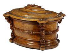 A VICTORIAN BURR OAK WINE COOLER