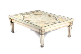 A PAINTED PINE COFFEE TABLE