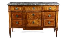 A FRENCH LOUIS XVI KINGWOOD BREAKFRONT COMMODE