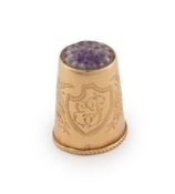 A gold thimble,