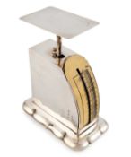 A large Edwardian silver letter scale,