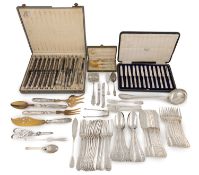 A mixed lot of flatware,