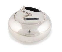 An electroplated curling stone,