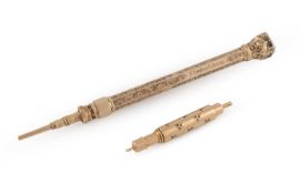 A Victorian gold propelling pencil,