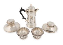 A pair of George IV silver salt cellars,