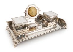 A silver inkstand,