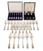 A mixed lot of silver flatware,