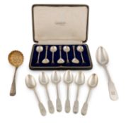 A mixed lot of silver flatware,