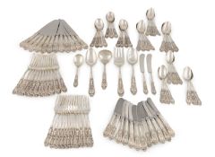An American silver Richelieu pattern canteen for twelve,