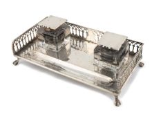 A late-Victorian silver inkstand,