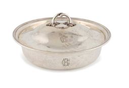 A late-19th century Russian silver dish and cover,