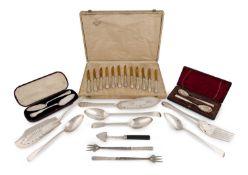 A mixed lot of flatware,
