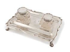 An Edwardian silver inkstand,