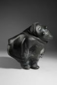 AN INUIT GREENSTONE MALE FIGURE