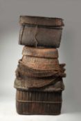 λ THREE NEPAL SHAMAN'S TRAVELLING BASKETS
