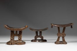 THREE SOUTH AFRICAN HEADRESTS
