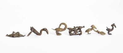 SIX AKAN BIRD GOLDWEIGHTS