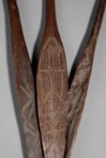 THREE ABORIGINAL SPEAR THROWERS WOOMERA