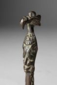 A YORUBA EDAN OGBONI STAFF FINIAL