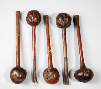 FIVE FIJI THROWING CLUBS I ULA DRISIA