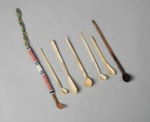 SEVEN ZULU SNUFF SPOONS