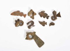 EIGHT AKAN FISH GOLDWEIGHTS