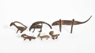 THREE AKAN ZOOMORPHIC GOLDWEIGHTS
